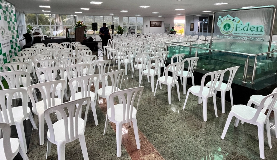 Espaço para evento montado no Jardim do Éden